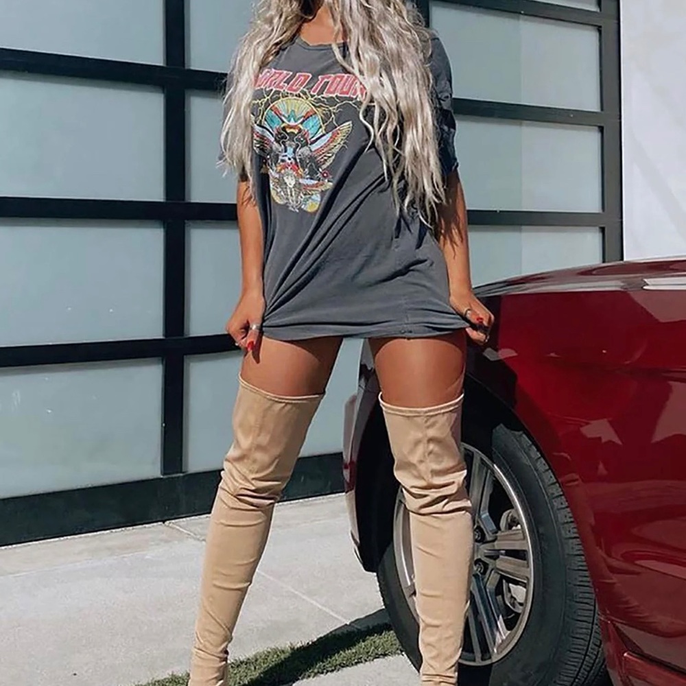 Tour Tshirt Dress- Black (SMALL)